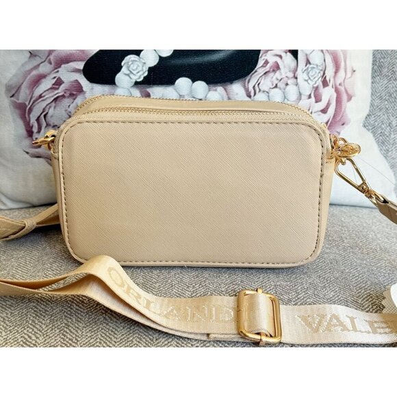 Valentino Orlandi Taupe Double Zipper Crossbody NWT - Picture 7 of 8